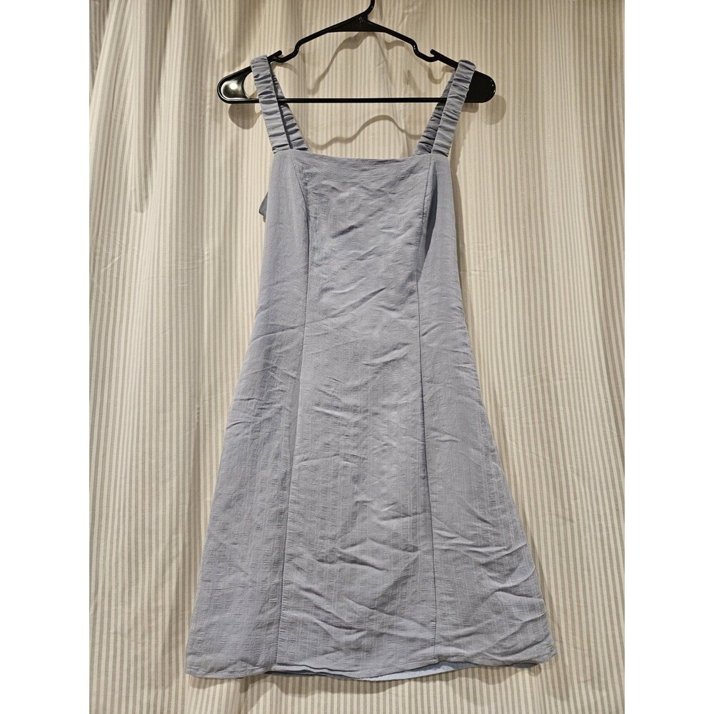 Sadie and Sage Light Blue Sleeveless Ruched Strap Open Back A-Line Dress Size S